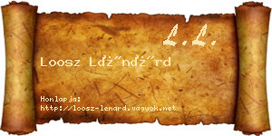 Loosz Lénárd névjegykártya